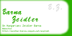 barna zeidler business card